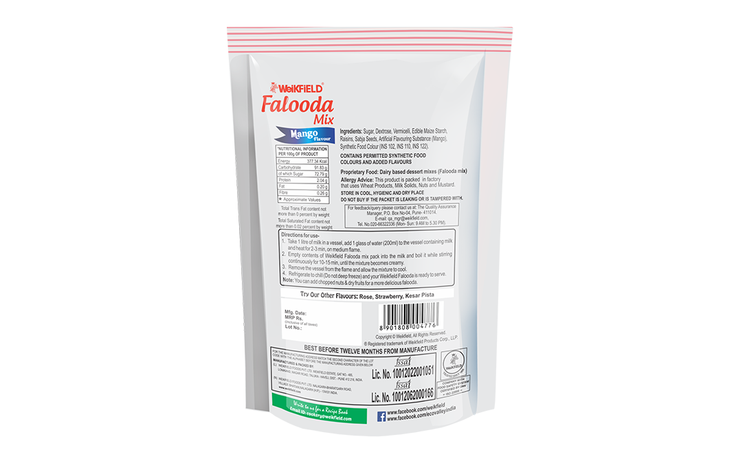 Weikfield Falooda Mix Mango Flavour   Pack  200 grams